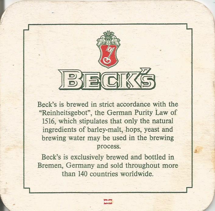 Бурдикель (пивная подставка) Beck's 1