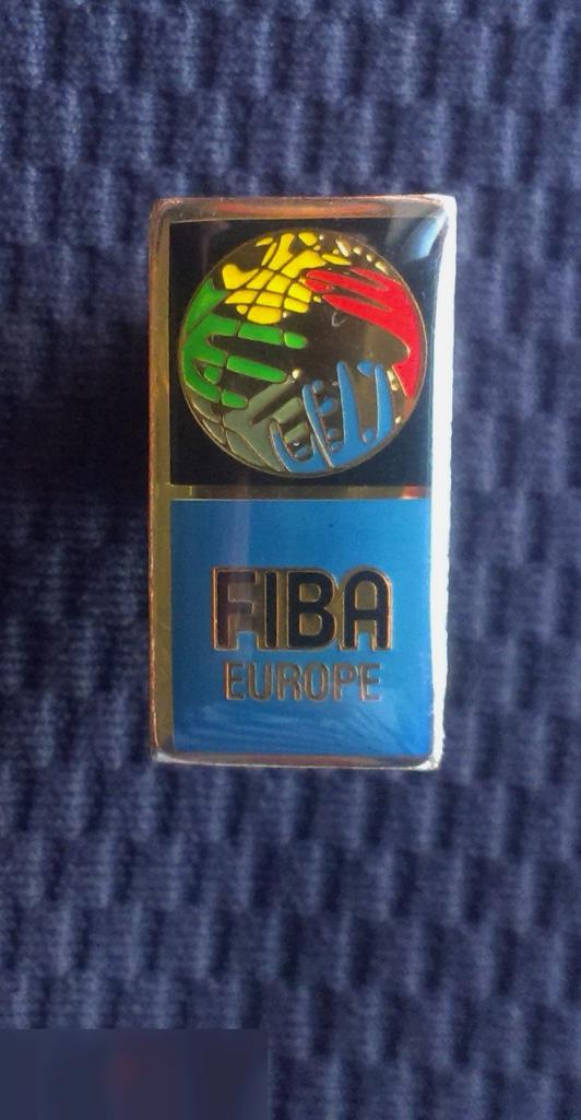 М ЗНАЧОК ИНОСТРАННЫЙ ТЯЖЕЛЫЙ 12х24mm ЦАНГА FIBA EUROPE ФИБА МЕЖДУНАРОДНАЯ ФЕДЕРА