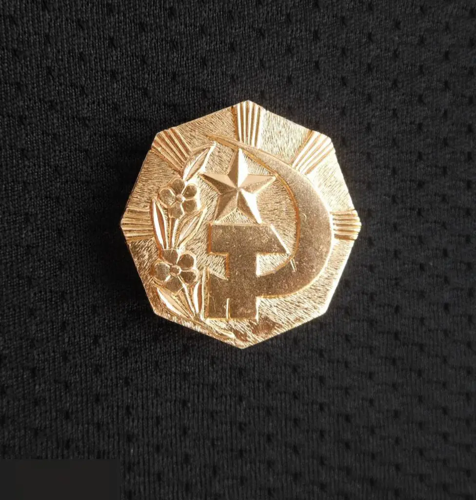 М ЗНАЧОК СССР ОКТЯБРЬСКАЯ РЕВОЛЮЦИЯ ? СЕРП И МОЛОТ СИП ЗВЕЗДА 27х27mm 1