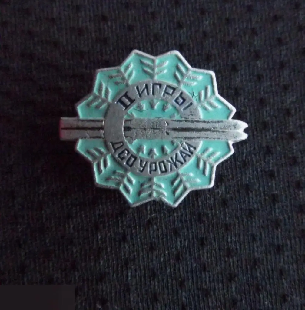 М ЗНАЧОК СССР ДСО УРОЖАЙ II 2 ЗИМНИЕ ИГРЫ ЛЫЖИ ЛЫЖНЫЙ СПОРТ КЛЕЙМО ФСЗ 2-й