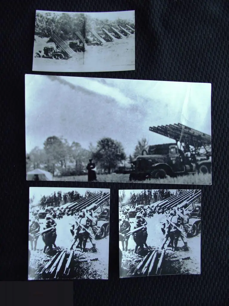 М ФОТО 5 шт. ФОТОГРАФИЯ ФОТОАЛЬБОМ ВЕТЕРАН ВОВ уроженец город Грязи МИНОМЕТ КАТЮША 1960-е гг