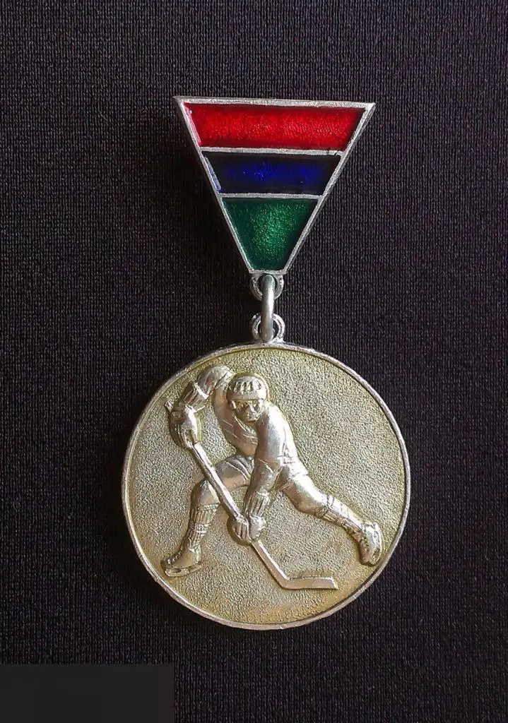 М 3Э ЗНАЧОК СССР ПОДВЕСНОЙ МЕДАЛЬКА МЕДАЛЬ ХОККЕЙ ХОККЕИСТ ПРОСТО 1-й