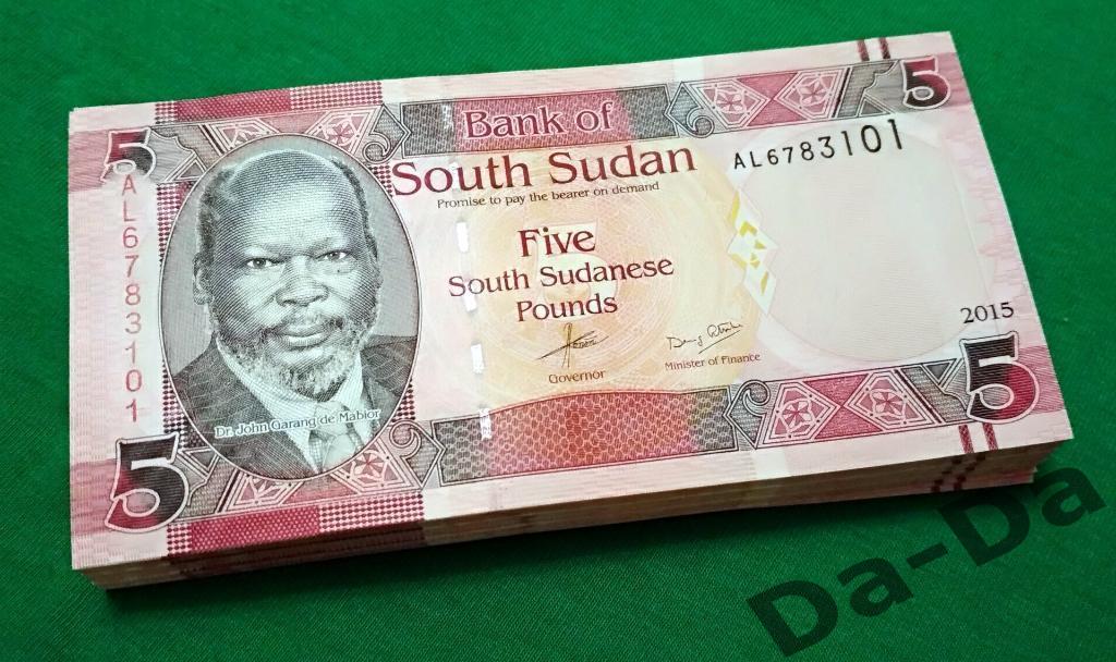 Южный Судан 5 фунтов 2015 г.P-6UNC пресс Корова