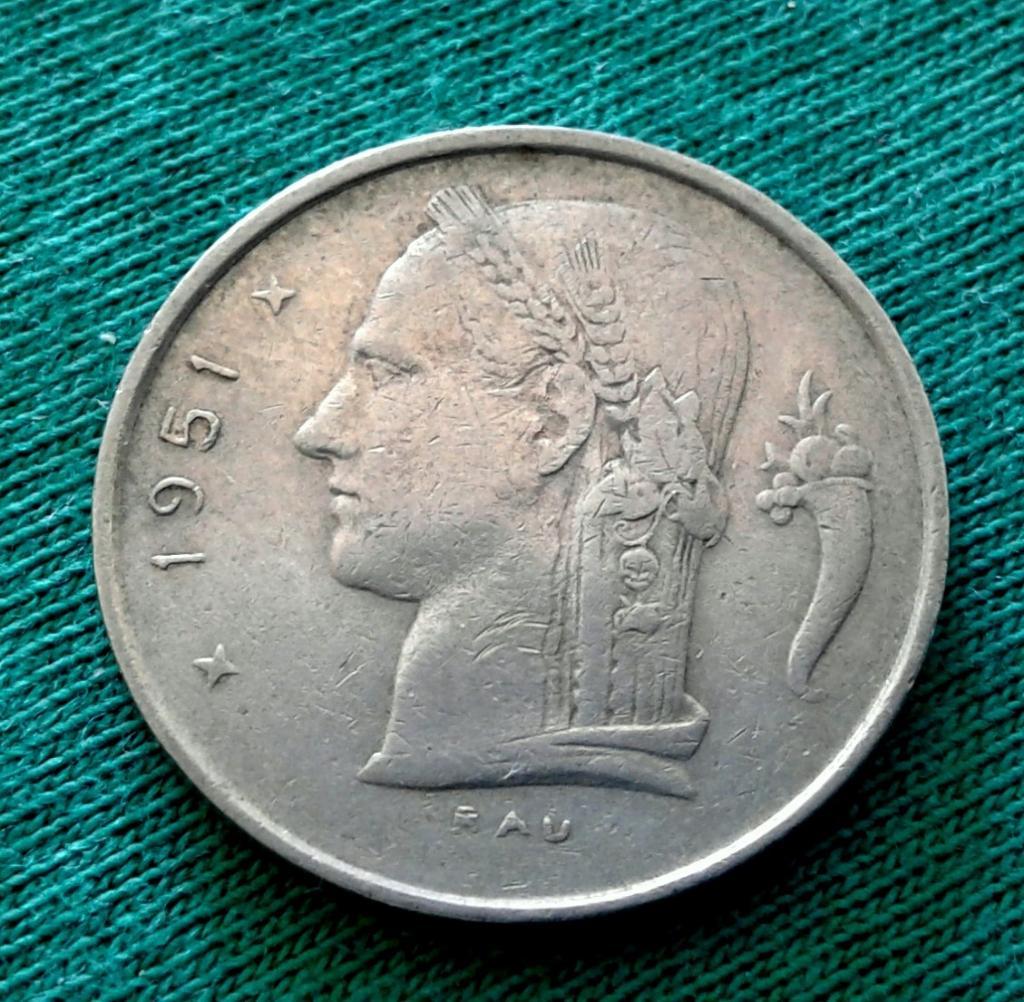Бельгия 1 франк 1951 г. (657)