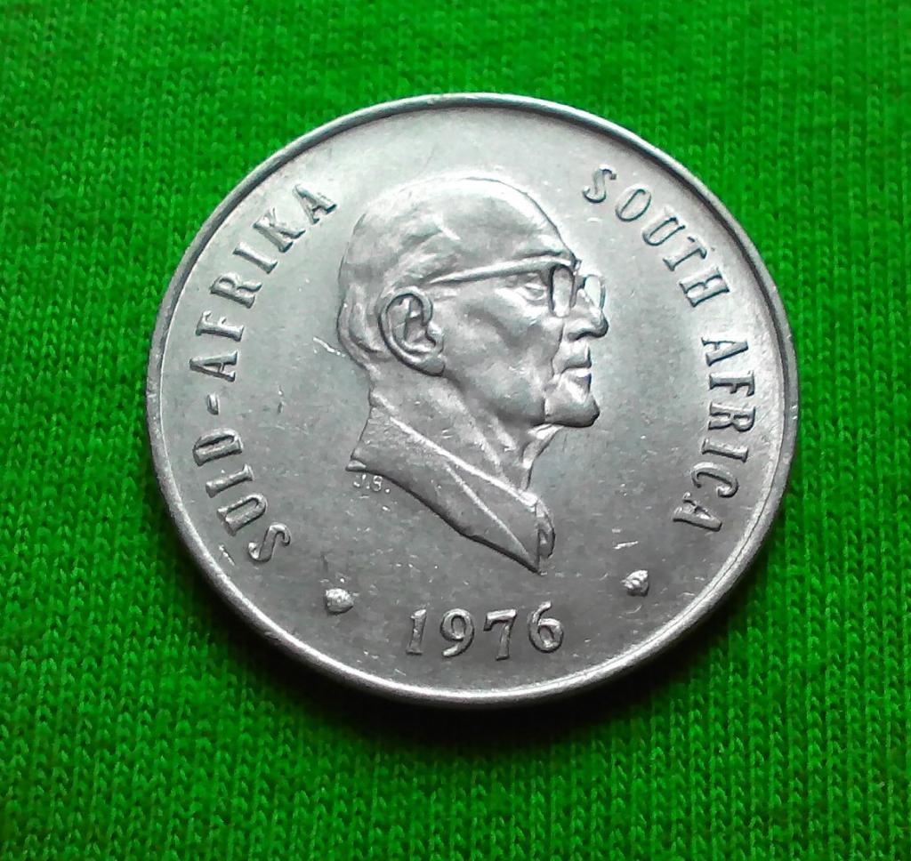 Южная Африка ЮАР 20 центов 1976 г. Цветок протея (406) 1