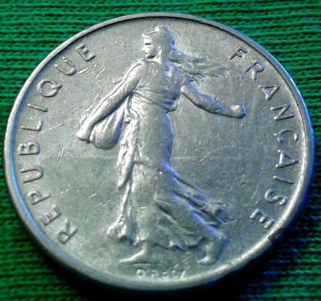 Франция 1/2 франка 1972 г. (915)