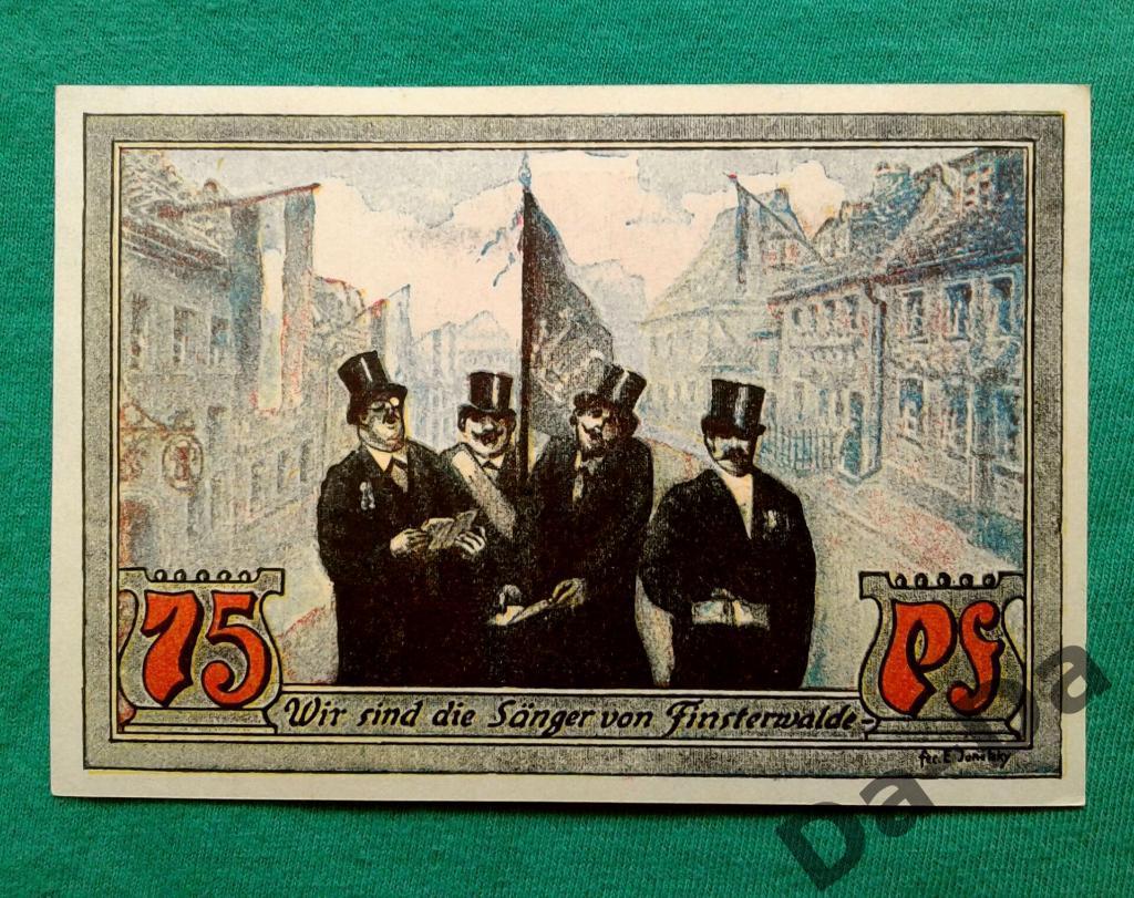 Нотгельд 75 пфеннинг 1921 г. Финстервальде Finsterwalde (Бранденбург) Германия U