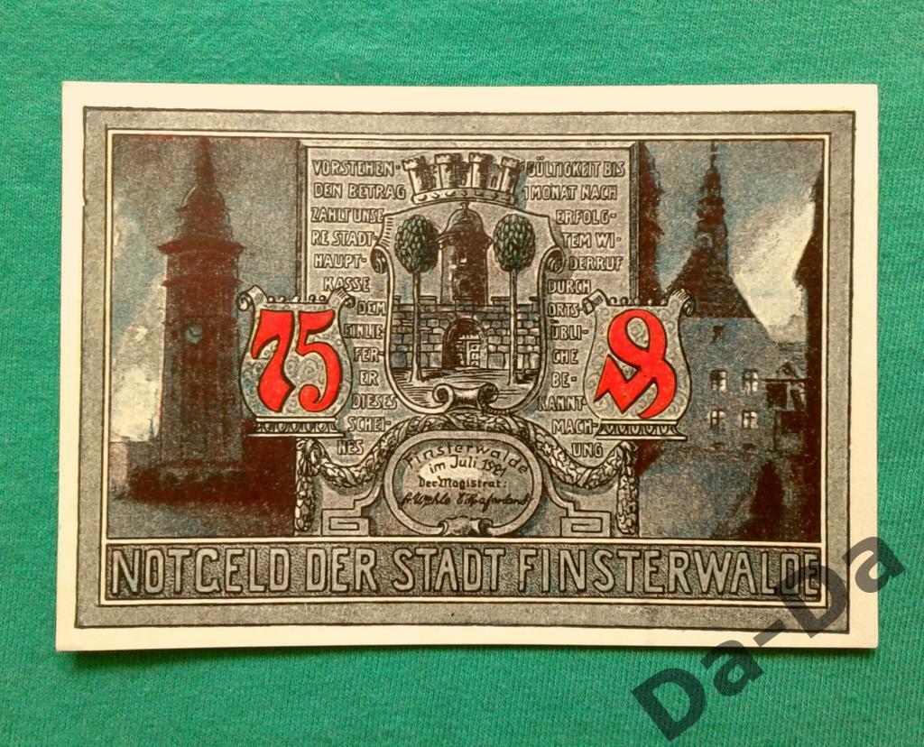 Нотгельд 75 пфеннинг 1921 г. Финстервальде Finsterwalde (Бранденбург) Германия U 1