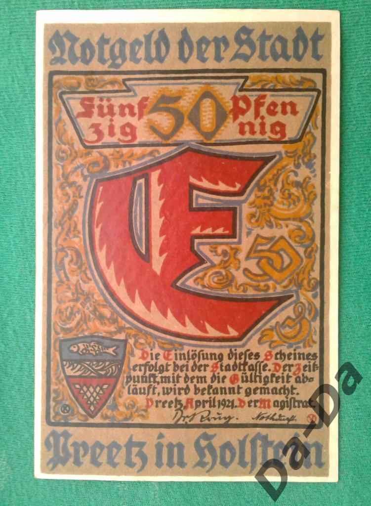 Нотгельд 50 пфеннинг 1921 г. Holstein Германия 1