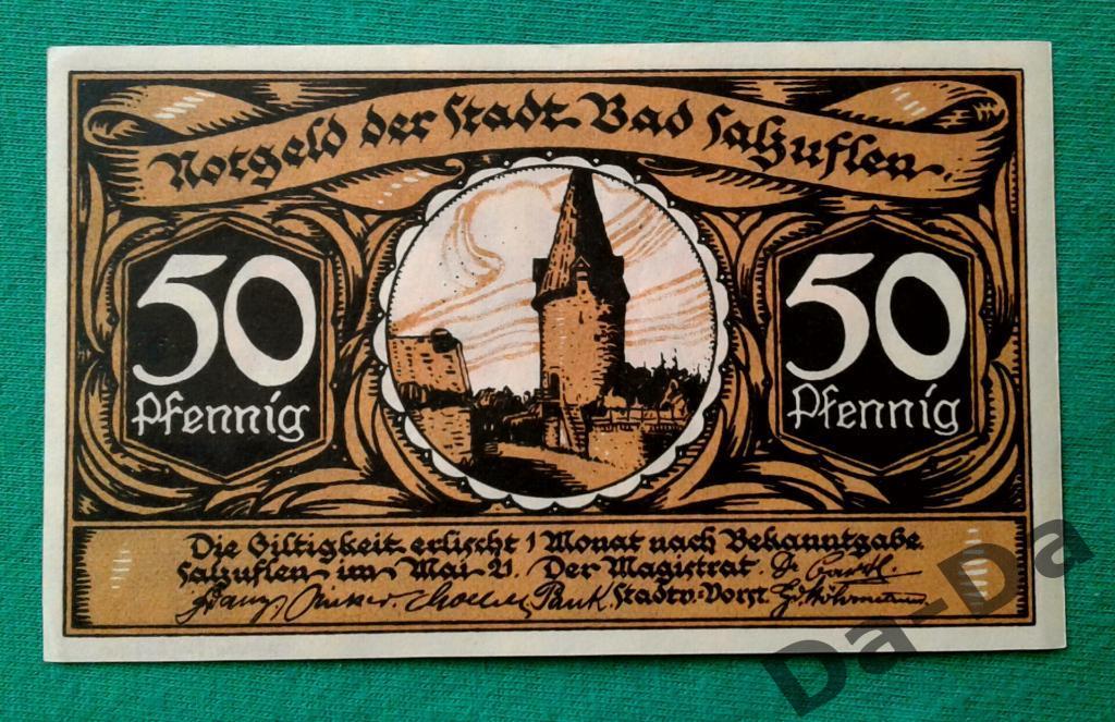 Нотгельд50 пфеннинг 1921 г.Бад Зульцуфлен (Вестфалия) Bad Salzuflen Германия 1