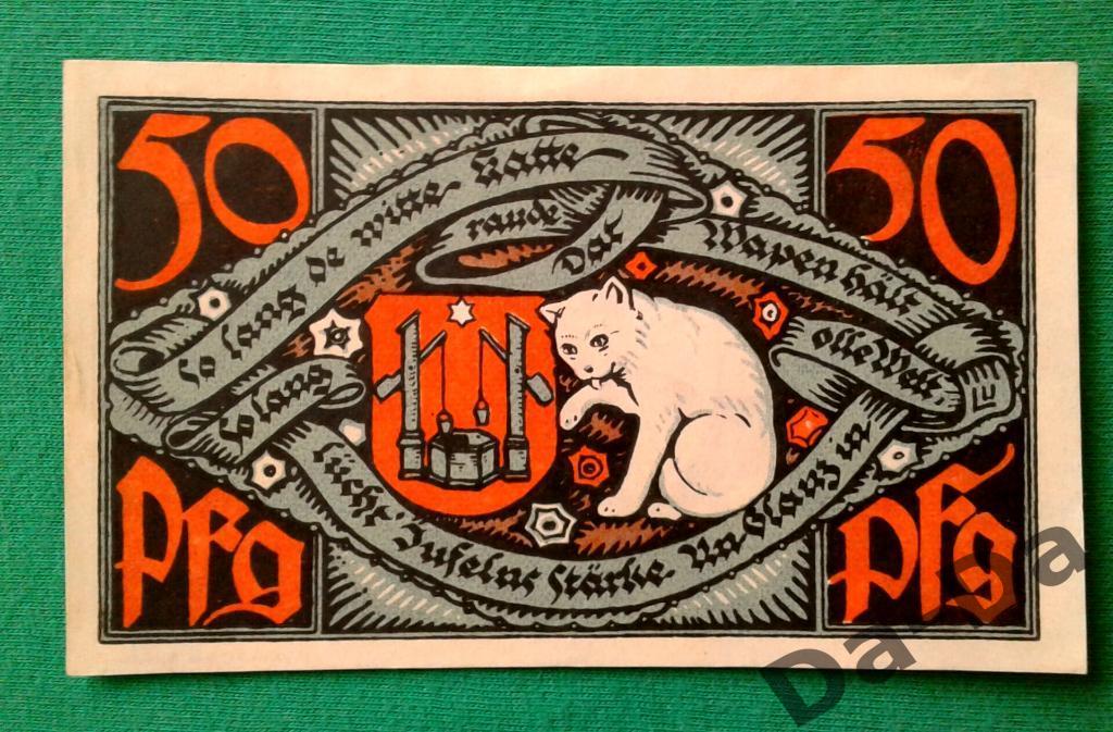Нотгельд 50 пфеннинг 1921 г. Бад Зульцуфлен (Вестфалия) Bad Salzuflen Германия