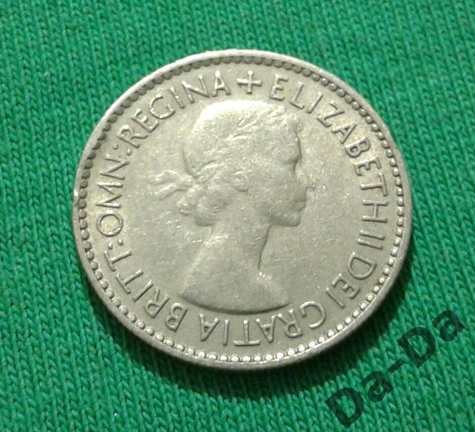 Великобритания 6 пенсов 1953 г. (1134) 1