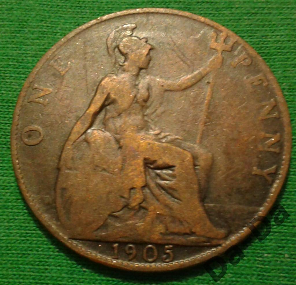 Великобритания 1 пенни 1905 г. (1310) 1