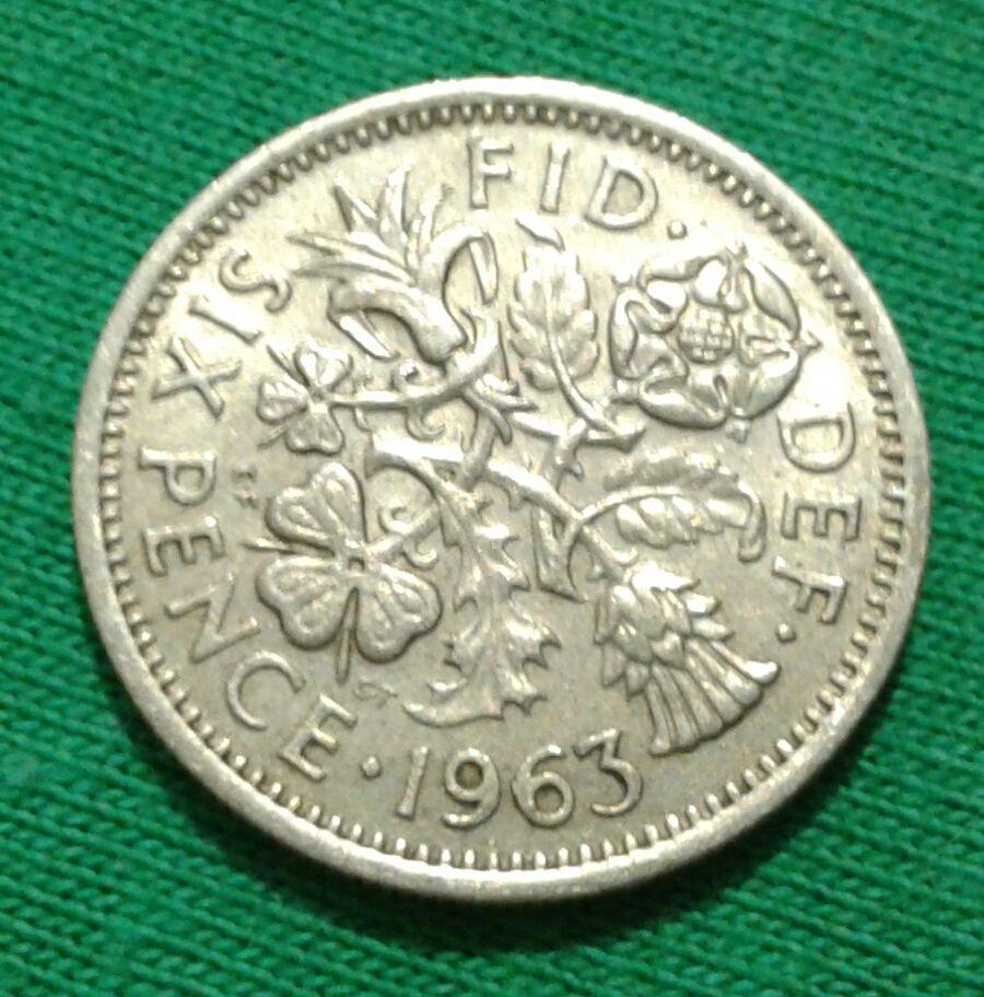 Великобритания 6 пенсов 1963 г. (1155)