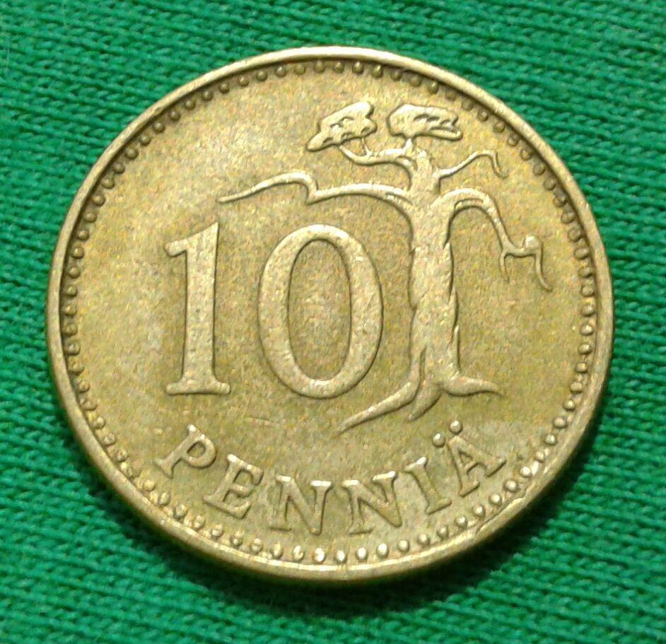 Финляндия 10 пенни 1964 г. (1168)