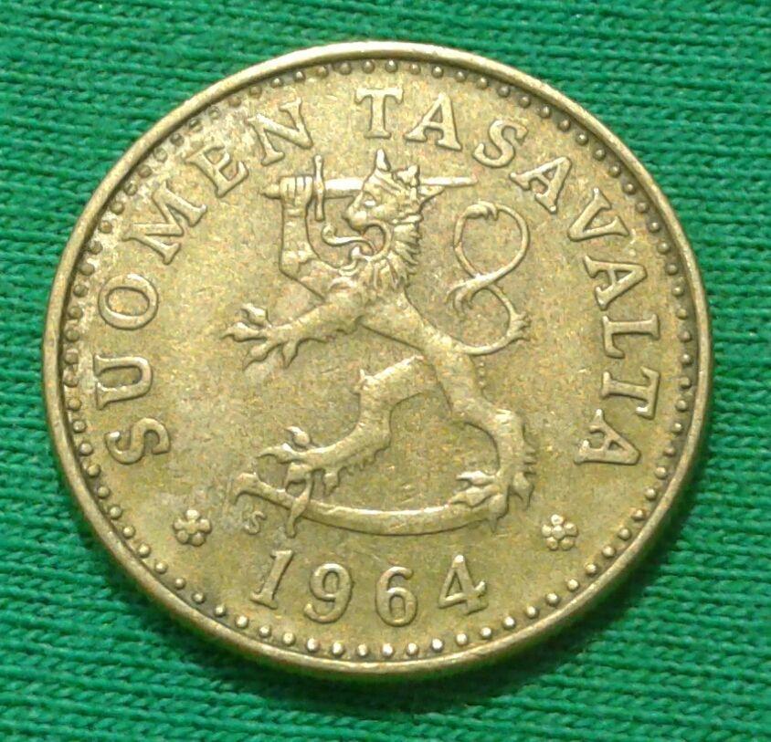Финляндия 10 пенни 1964 г. (1168) 1