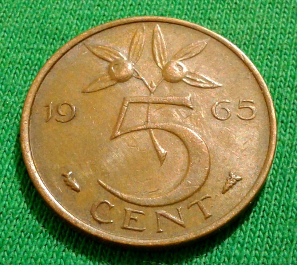 Нидерланды 5 центов 1965 г. (1208) 1