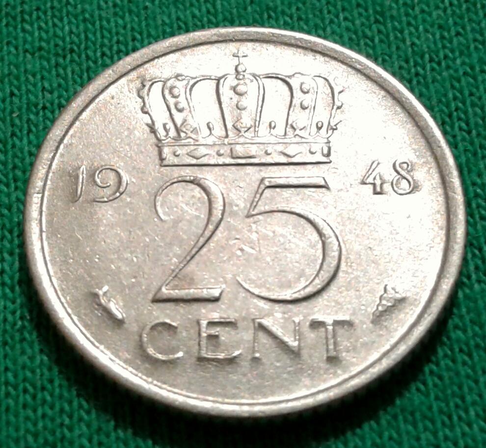 Нидерланды 25 центов 1948 г. (1126)