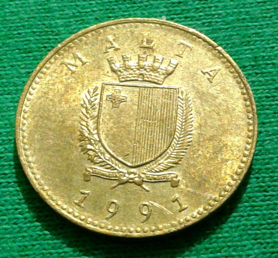 Мальта 1 цент 1991 г. Ласка (1127) 1