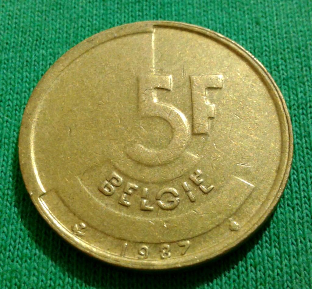 Бельгия 5 франков 1987 г. (748) 1