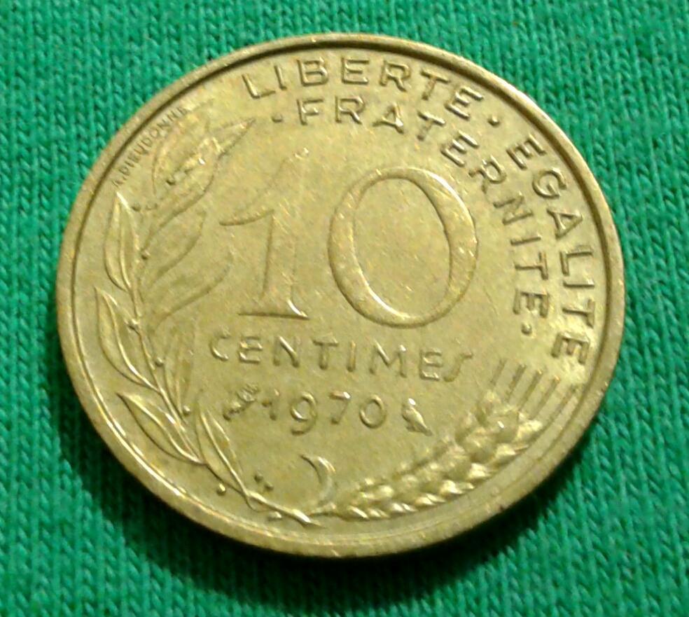 Франция 10 сантимов 1970 г. (224)