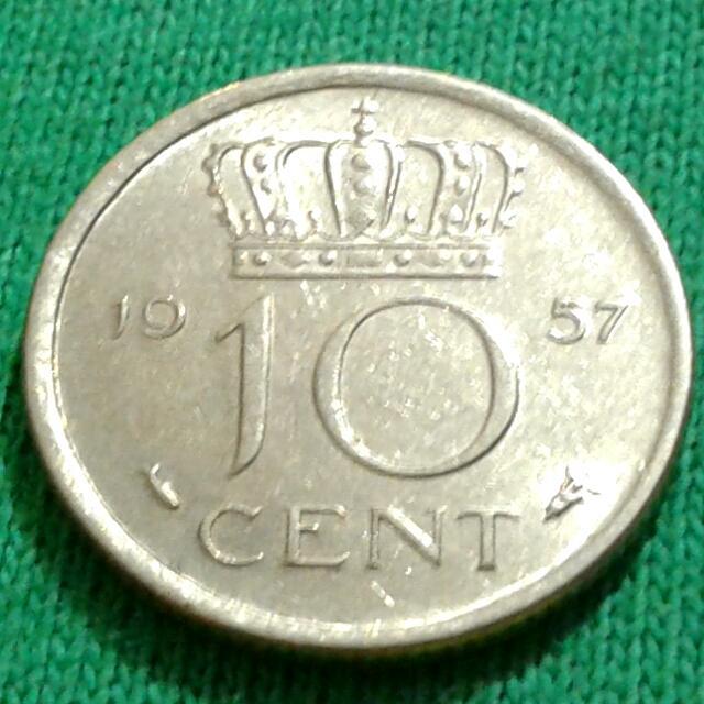 Нидерланды 10 центов 1957 г. (232)