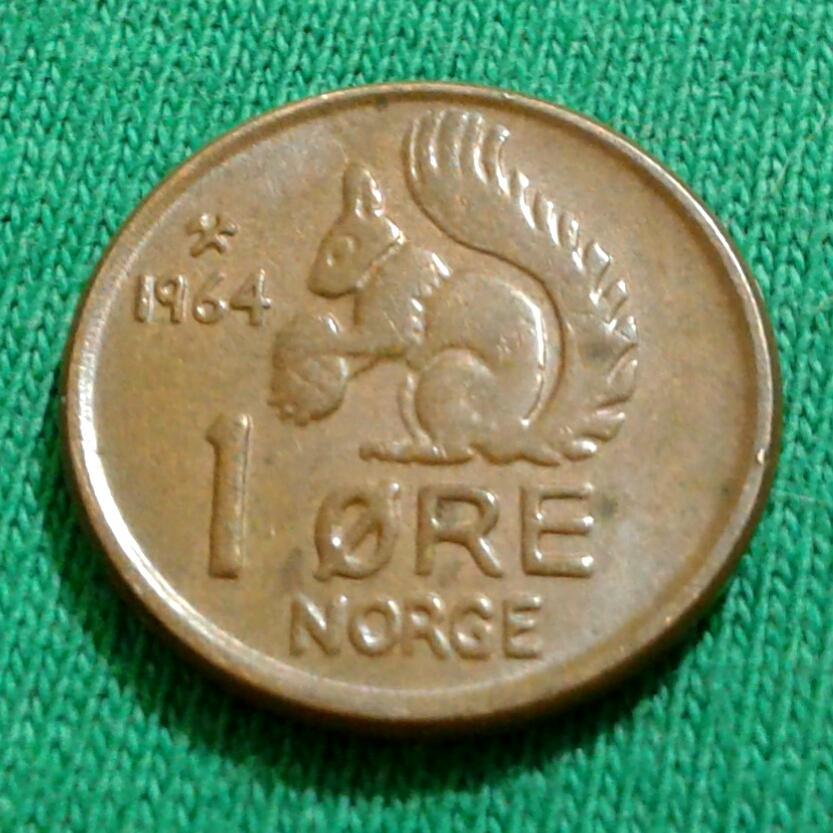 Норвегия 1 эре 1964 г. Белка (251)