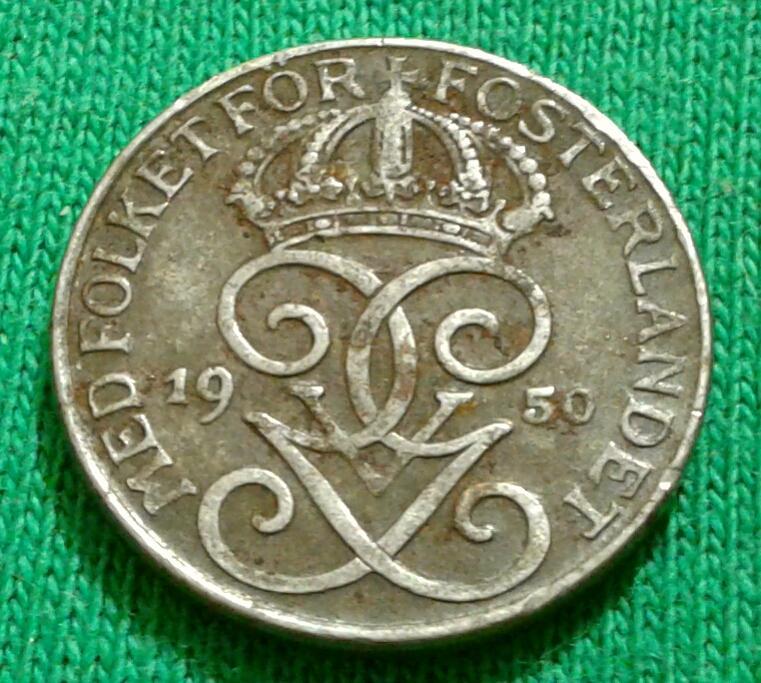 Швеция 1 эре 1950 г. (608) 1