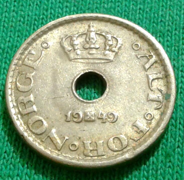 Норвегия 10 эре 1949 г. (612)