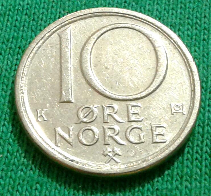 Норвегия 10 эре 1987 г. (617) 1
