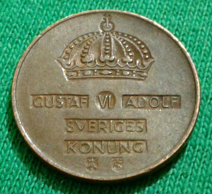 Швеция 1 эре 1954 г. (621) 1