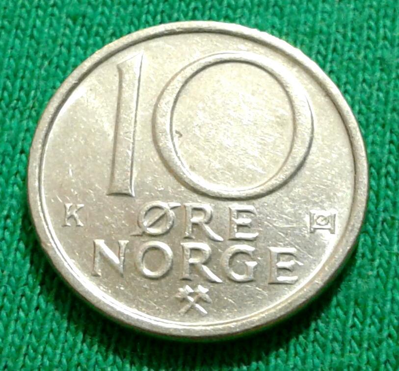 Норвегия 10 эре 1985 г. 1
