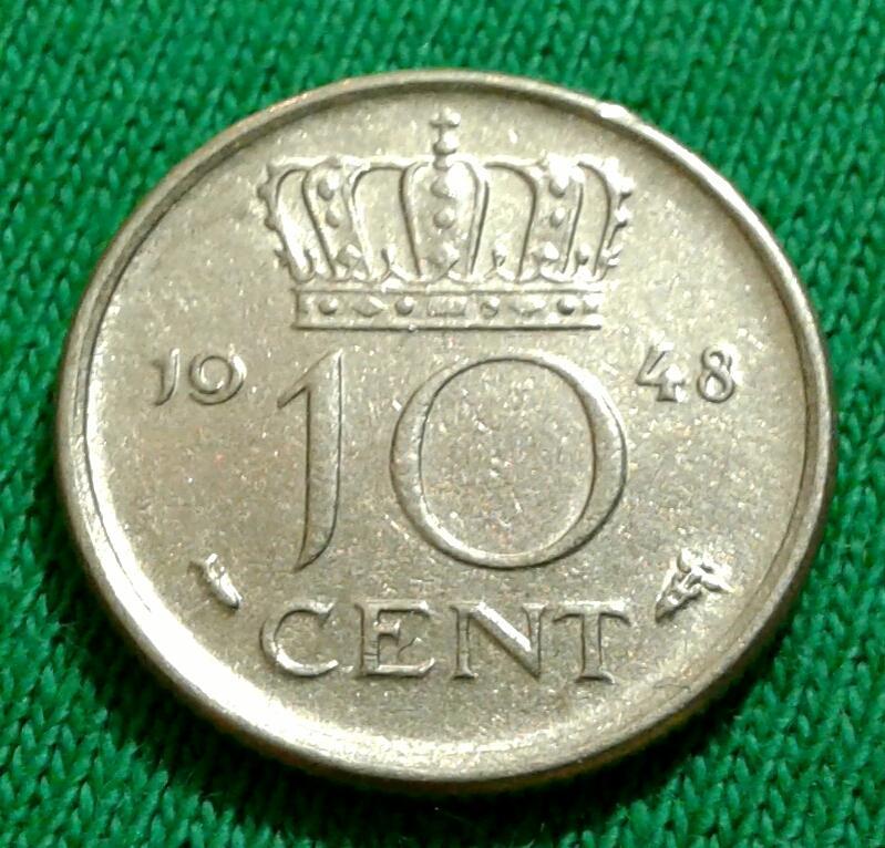 Нидерланды 10 центов 1948 г. (648)