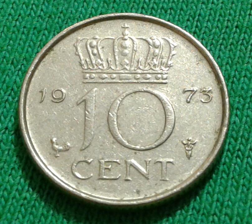 Нидерланды 10 центов 1973 г. (653)
