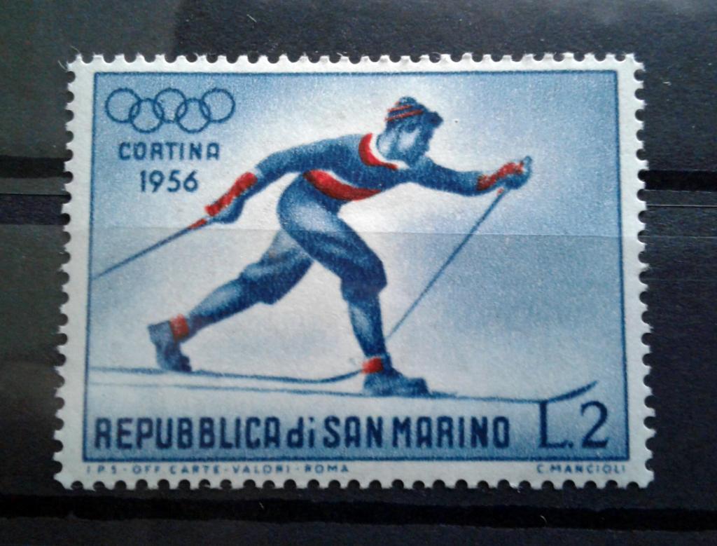 ** Сан-Марино 1956 г. Олимпиада , лыжи. Спорт