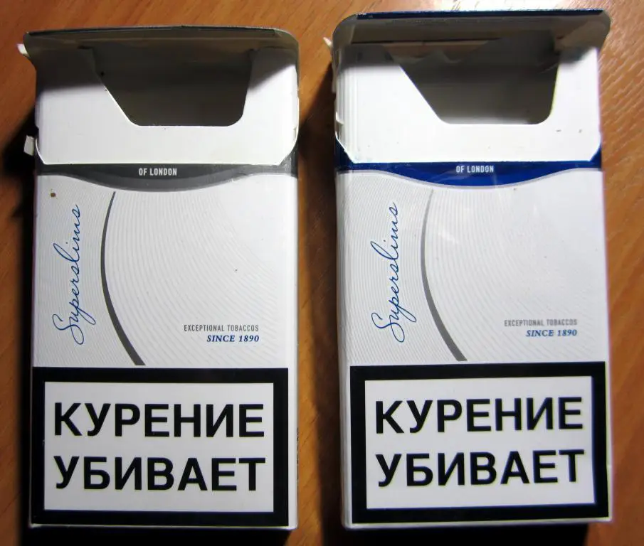 2 пачки от сигарет Rothmans (тонкие, 100 мм) 2