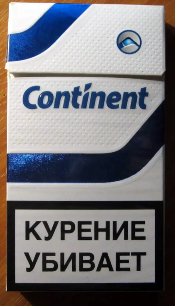 Пачка от сигарет Continent (тонкие, 100 мм)