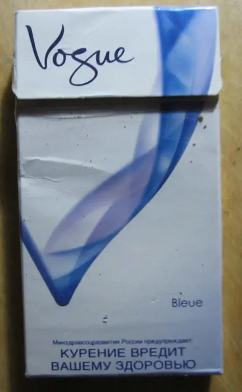 Пачка от сигарет Vogue bleue (тонкие, 100 мм)