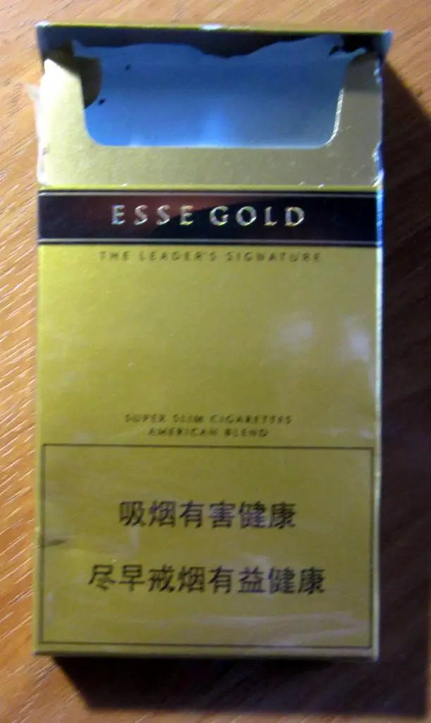 Пачка от сигарет ESSE gold (тонкие, 100). Корея 3