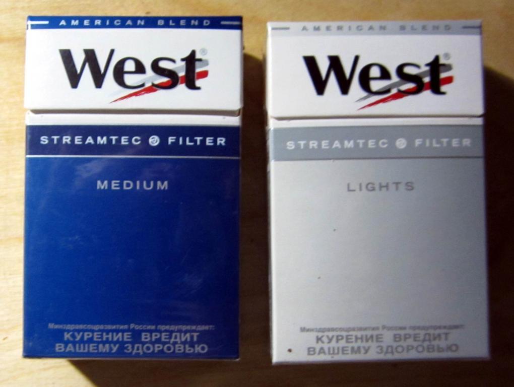 2 пачки от сигарет West (стандарт)