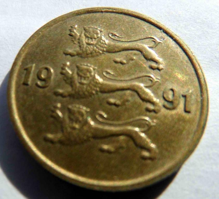 10 сенти (центи, центов). 1991 г. Эстония 1
