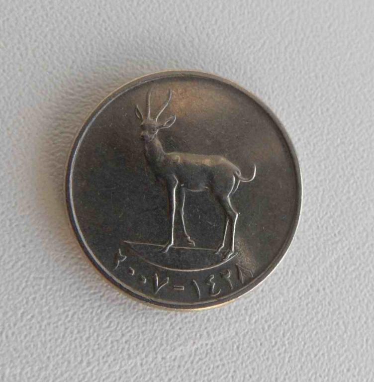 Монета. 25 филсов. 2007 г. ОАЭ, Эмираты (джейран) 1