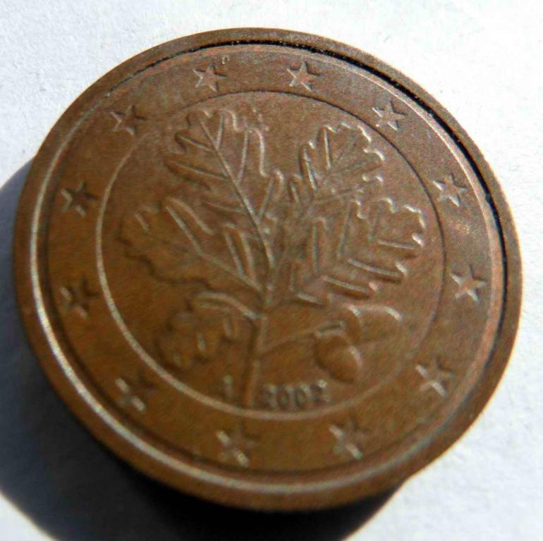 2 евро цента. 2002 г.Германия (ФРГ) 1