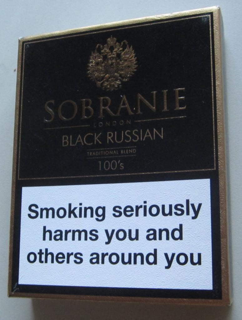 Коробка (пачка) от сигарет Sobranie blak russian. Великобритания