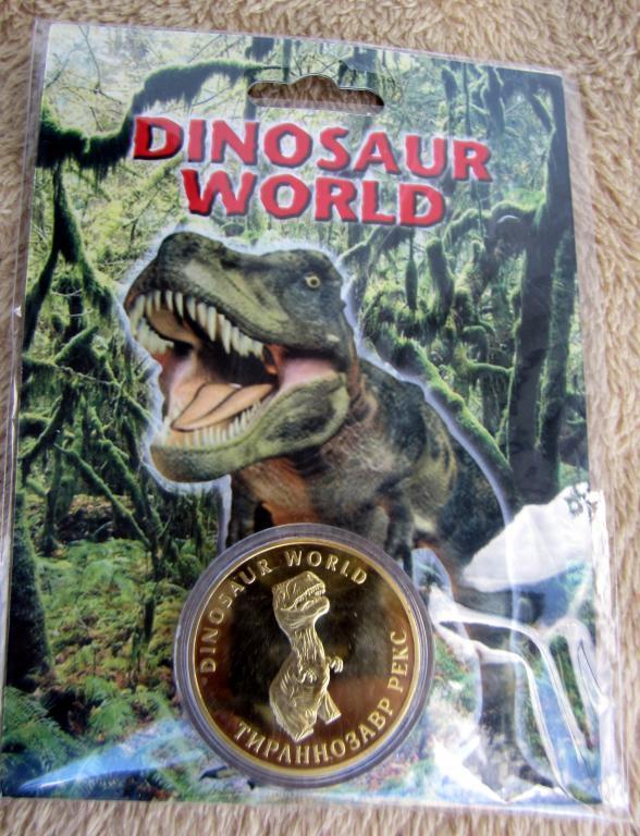Сувенирная коллекционная монета. Тиранозавр рекс