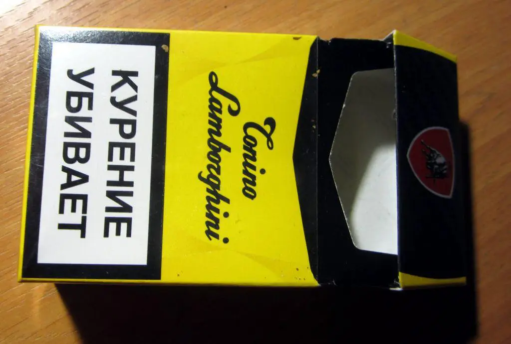 Пачка от сигарет Tonino Lamborghini (стандарт). Корея, экспорт 2