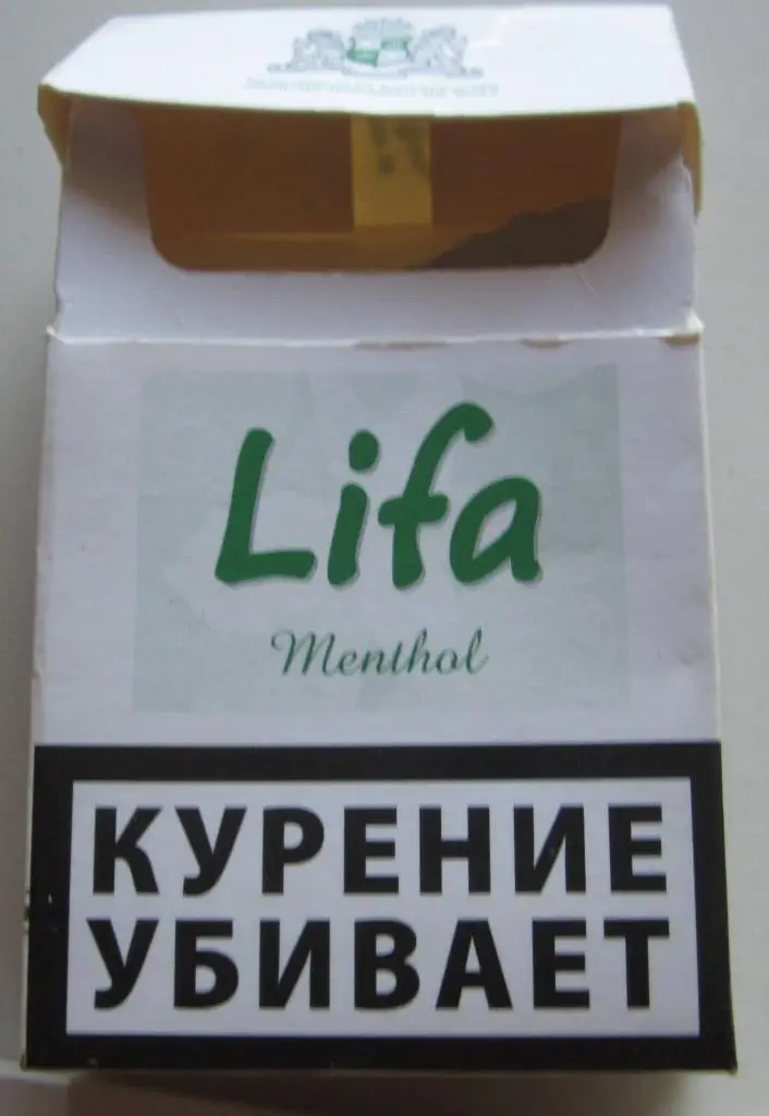 Пачка от сигарет Lifa menthol (стандарт) 2