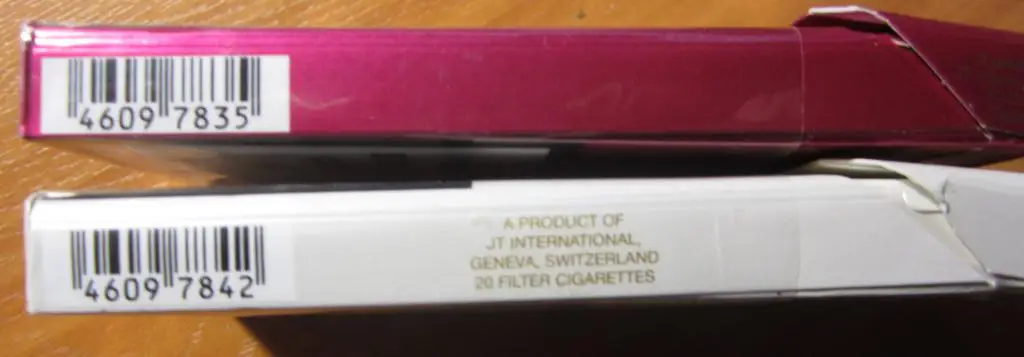 2 пачки от сигарет Sobranie (тонкие, 100). РФ для Duty free 3