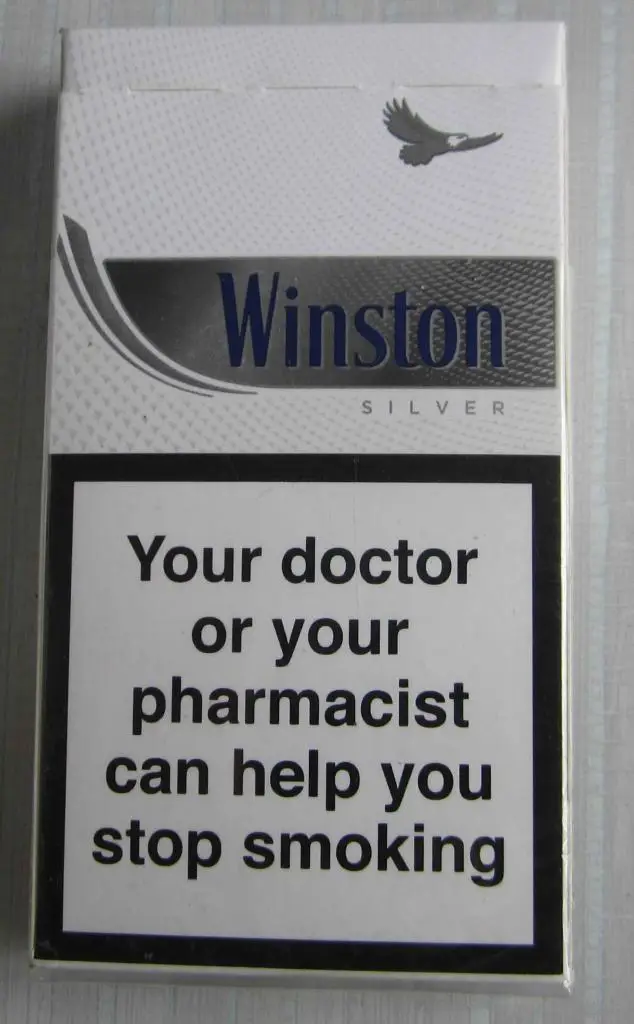 Пачка от сигарет Winston (тонкие, 100 мм). Германия 1