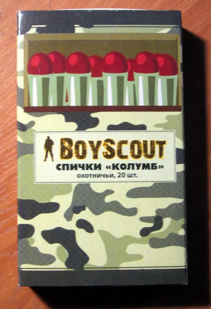 Большой коробок спичек. Спички охотничьи BoyScout (Колумб). Новые 1